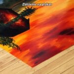 zc5-247-9n pomarańczowy czerwony żółty częściowo abstrakcyjny obraz na ścianę do sypialni