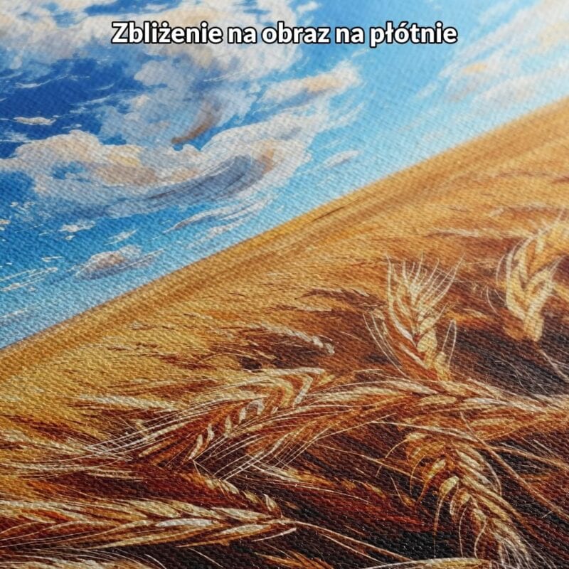 Obraz pola złotych zbóż pod niebieskim niebem