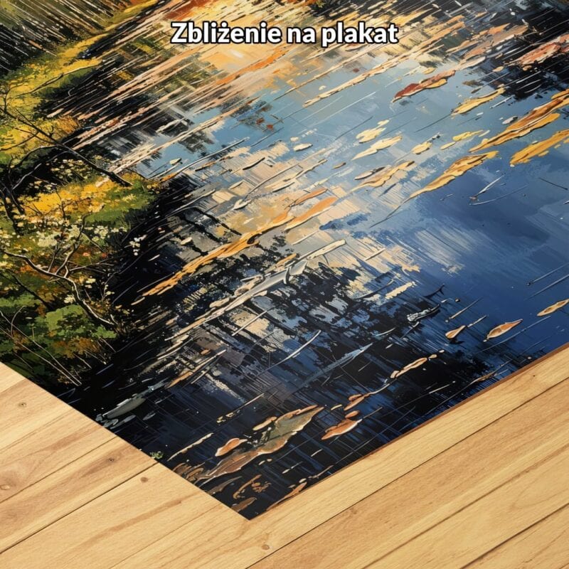 zielony niebieski pomarańczowy realistyczny obraz na ścianę do sypialni