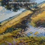 niebieski zielony żółty realistyczny obraz na ścianę do sypialni Obraz krajobrazy pejzaże i widoki drzewa do salonu