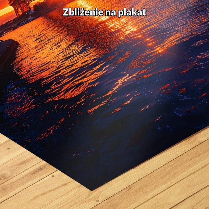 Plakat na ścianę wieża Eiffla zachód słońca do salonu