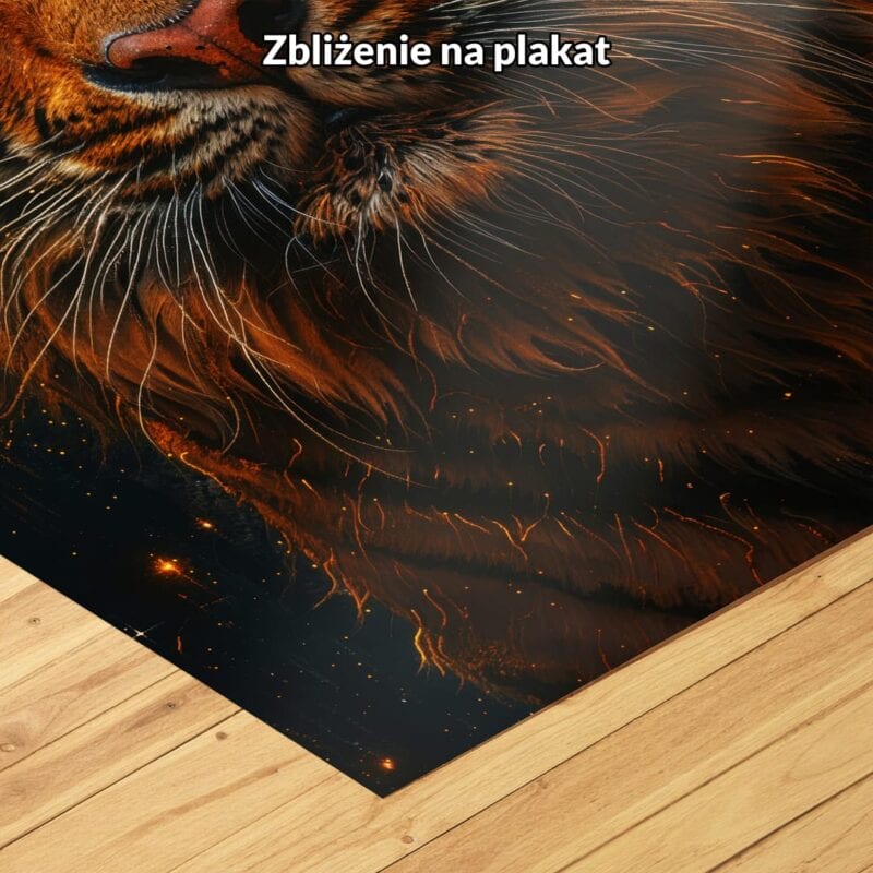 Plakat tygrys na tle pełni księżyca do salonu