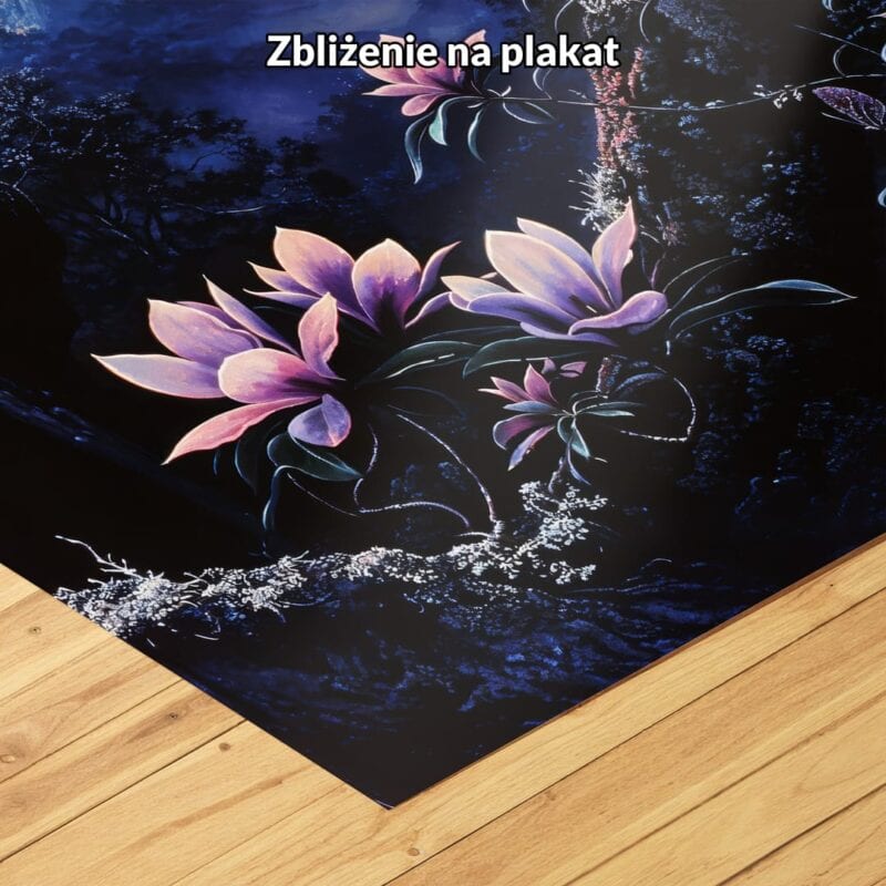 fioletowy niebieski czarny realistyczny obraz na ścianę do salonu