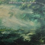 Obraz do salonu las z potokiem o poranku