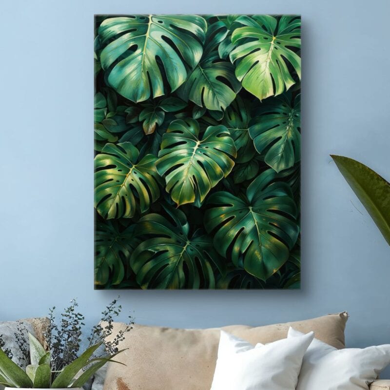 Plakat rośliny i flora liście tropikalne nowoczesny