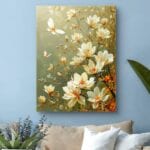 Obraz natury magnolia motyle do salonu