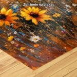 zc5-51-9n żółty pomarańczowy niebieski częściowo abstrakcyjny obraz na ścianę do kuchni i jadalni