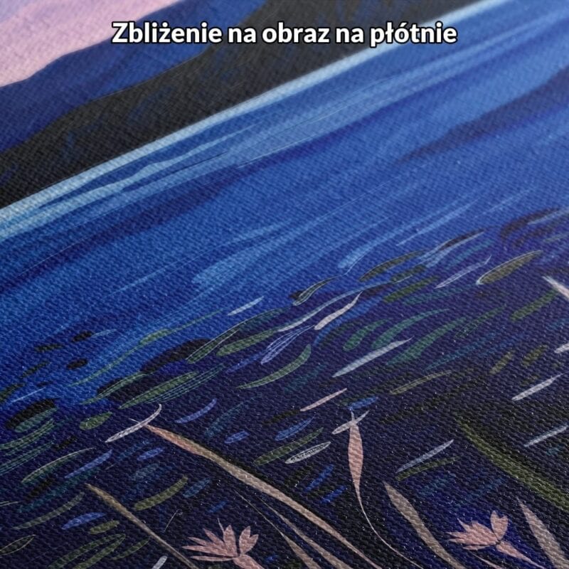 Obraz jezioro zmierzch księżyc krajobraz