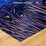 niebieski fioletowy zielony częściowo abstrakcyjny obraz na ścianę do sypialni