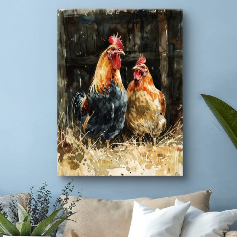 Obraz do kuchni kury na farmie wiejski styl