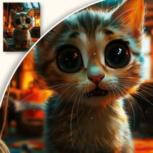 Plakat Uroczy kot w ciepłym świetle