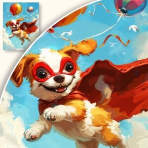 Plakat Superbohater Pies w Przestworzach