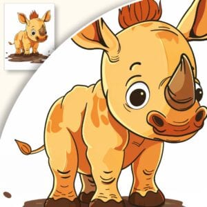 Plakat Zabawny Nosorożec