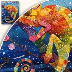 Plakat Kameleon w Barwach Tęczy