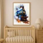 Plakat lokomotywa parowa do biura i salonu motoryzacyjne