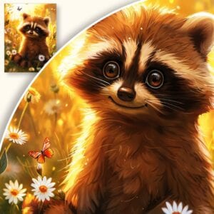 Plakat Radosny szop wśród stokrotek