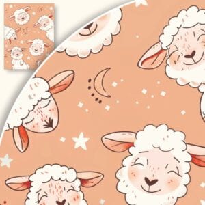 Plakat Urocze owieczki na nocnym tle