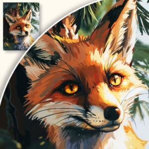 Plakat Lis w promieniach słońca