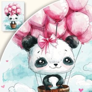 Plakat Panda z Balonami