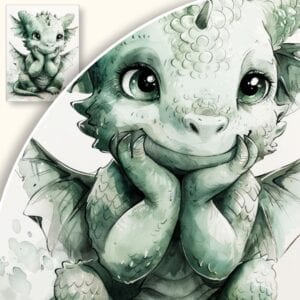 Plakat Uroczy smok z baśniowej krainy