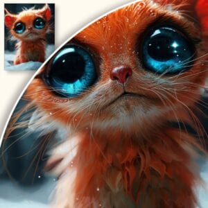 Plakat Czarujący Kot w Zimowym Świecie