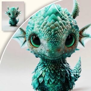 Plakat Uroczy Smok w Stylu Fantasy