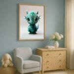 zielony biały realistyczny plakat na ścianę do przedszkola zielony biały realistyczny plakat na ścianę do przedszkola