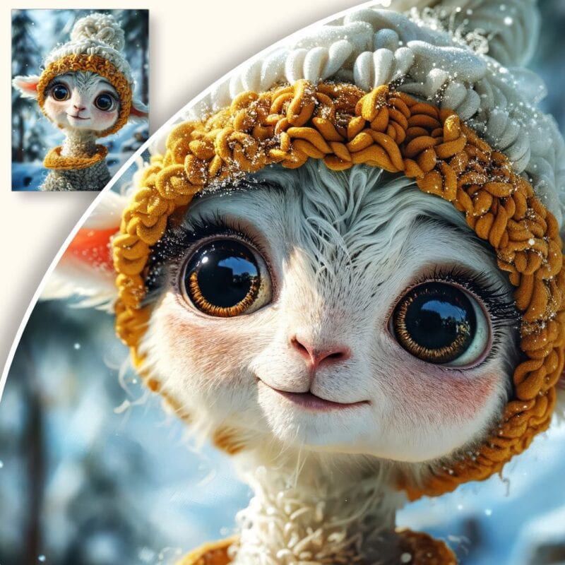 Plakat Zimowa Alpaka