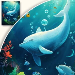 Plakat Podmorska Harmonia Delfinów