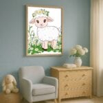 biały zielony różowy realistyczny plakat na ścianę do przedszkola biały zielony różowy realistyczny plakat na ścianę do przedszkola