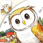 Plakat Czarująca Sowa na Wsi Plakat Czarująca Sowa na Wsi