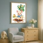 beżowy zielony niebieski realistyczny plakat na ścianę do przedszkola beżowy zielony niebieski realistyczny plakat na ścianę do przedszkola