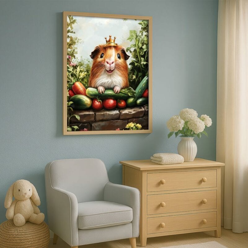 pomarańczowy zielony czerwony realistyczny plakat na ścianę do przedszkola