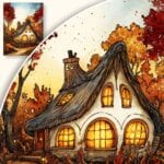 Plakat Jesienny Domek Bajkowy