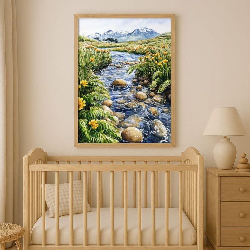 Plakat na płótnie do sypialni krajobrazy górski strumień