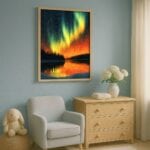 pomarańczowy żółty zielony realistyczny plakat na ścianę do przedszkola