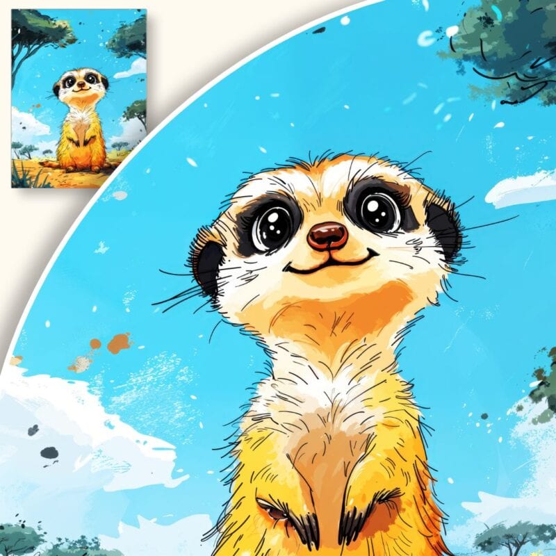 Plakat Uśmiechnięta surikata na sawannie