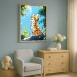 niebieski pomarańczowy zielony częściowo abstrakcyjny plakat na ścianę do przedszkola niebieski pomarańczowy zielony częściowo abstrakcyjny plakat na ścianę do przedszkola