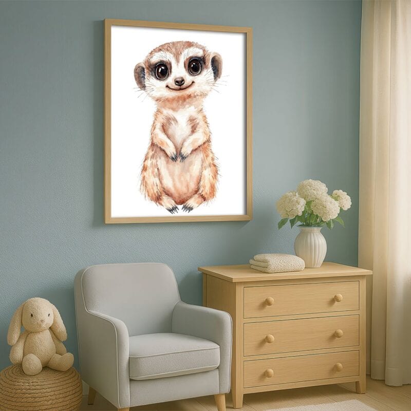 brązowy biały czarny realistyczny plakat na ścianę do przedszkola