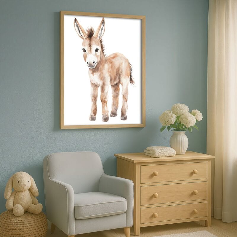 brązowy beżowy biały realistyczny plakat na ścianę do przedszkola