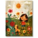 Plakat dla dziecka niemowlaka pies zwierzęta piesek