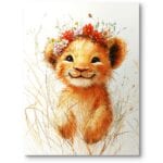 Plakat do pokoju dziecięcego lew zwierzęta lwiątko Safari Plakat do pokoju dziecięcego lew zwierzęta lwiątko Safari