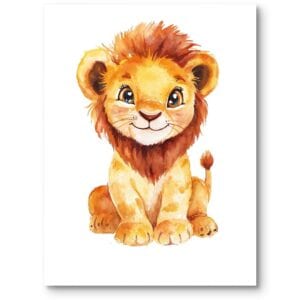 Plakat do pokoju dziecięcego lew zwierzęta Safari dla chłopca