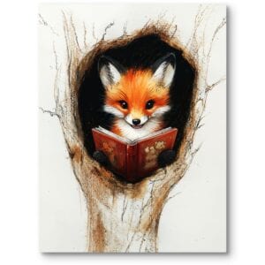 Plakat do pokoju dziecięcego lis zwierzęta lisek las