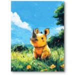 Plakat do pokoju dziecięcego nosorożec zwierzęta Safari dla chłopca Plakat do pokoju dziecięcego nosorożec zwierzęta Safari dla chłopca