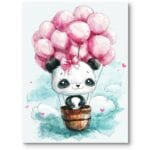 Plakat do pokoju dziecięcego panda zwierzęta baloniki