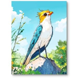 Plakat do pokoju dziecięcego ptak zwierzęta lato natura