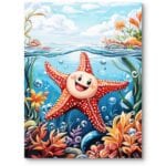 Plakat do pokoju dziecięcego rozgwiazda zwierzęta morskie ocean Plakat do pokoju dziecięcego rozgwiazda zwierzęta morskie ocean