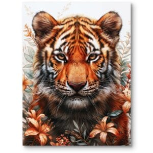 Plakat do pokoju dziecięcego tygrys zwierzęta Safari