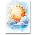 Plakat do pokoju dziecka niemowlaka słońce krajobraz chmury słoneczko Plakat do pokoju dziecka niemowlaka słońce krajobraz chmury słoneczko